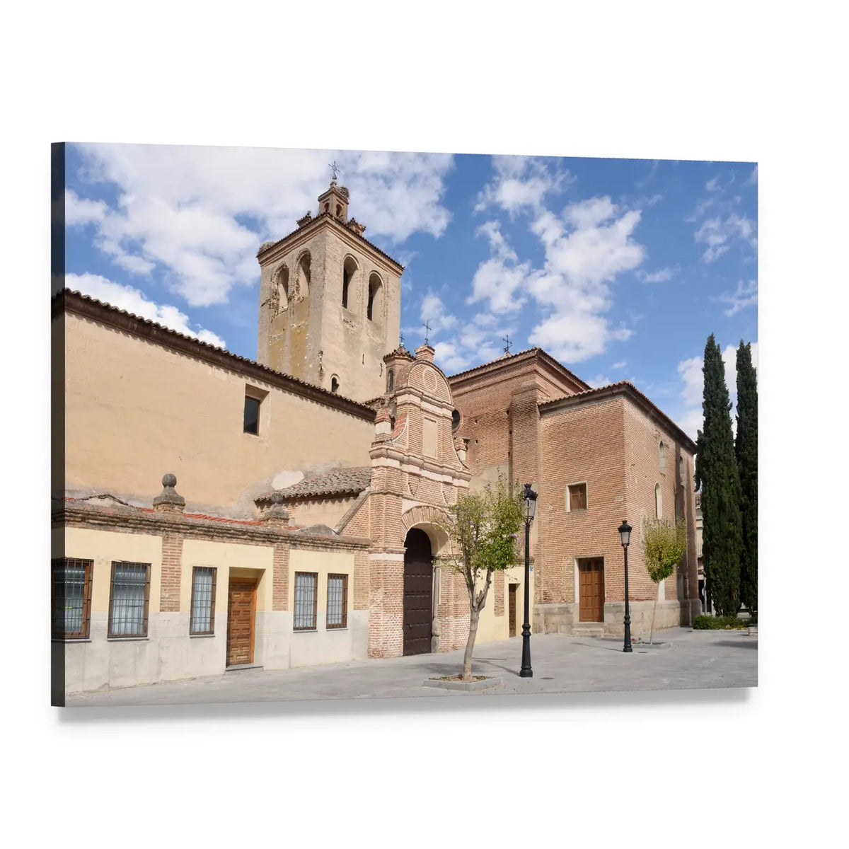 El Salvador Church Canvas Wall Art, single panel gallery wrapped canvas, angled product view