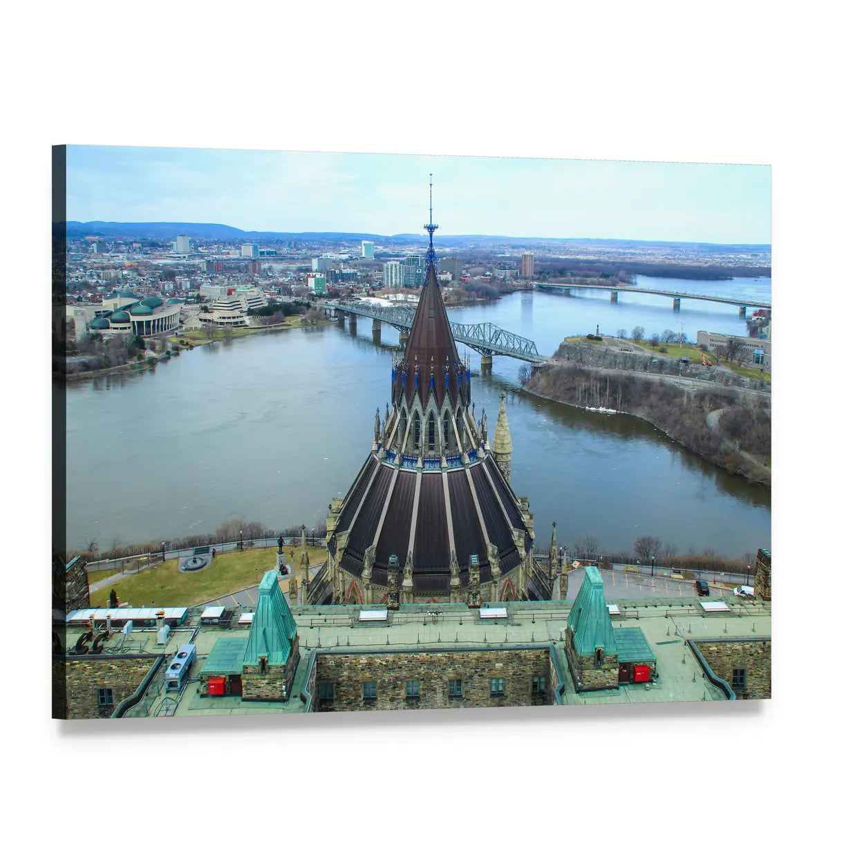 Library of Parliament, Ottawa Canvas Wall Art, single panel gallery wrapped canvas, angled product view