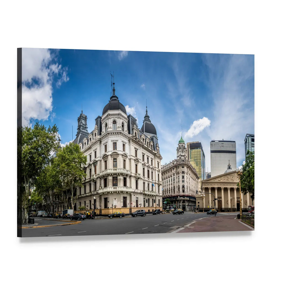 Cathedral Near Plaza De Mayo Canvas Wall Art, single panel gallery wrapped canvas, angled product view
