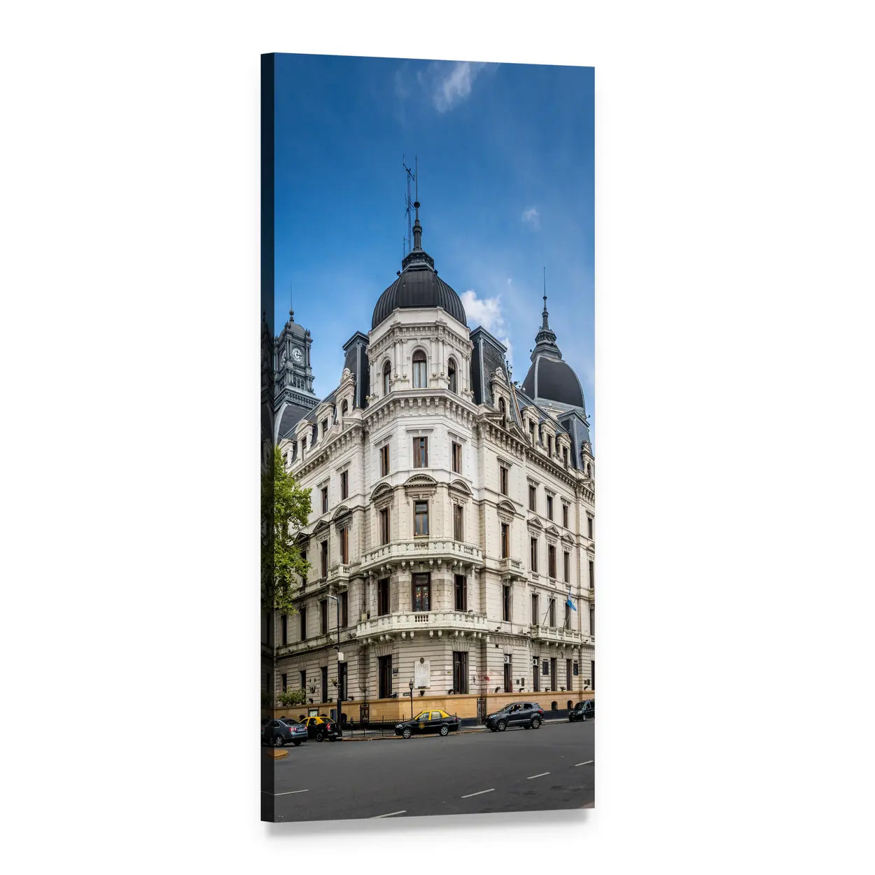 Historic Cathedral with Domed Towers Vertical Canvas Wall Art, 1 panel 1 Vertical layout gallery wrapped canvas set, angled product view