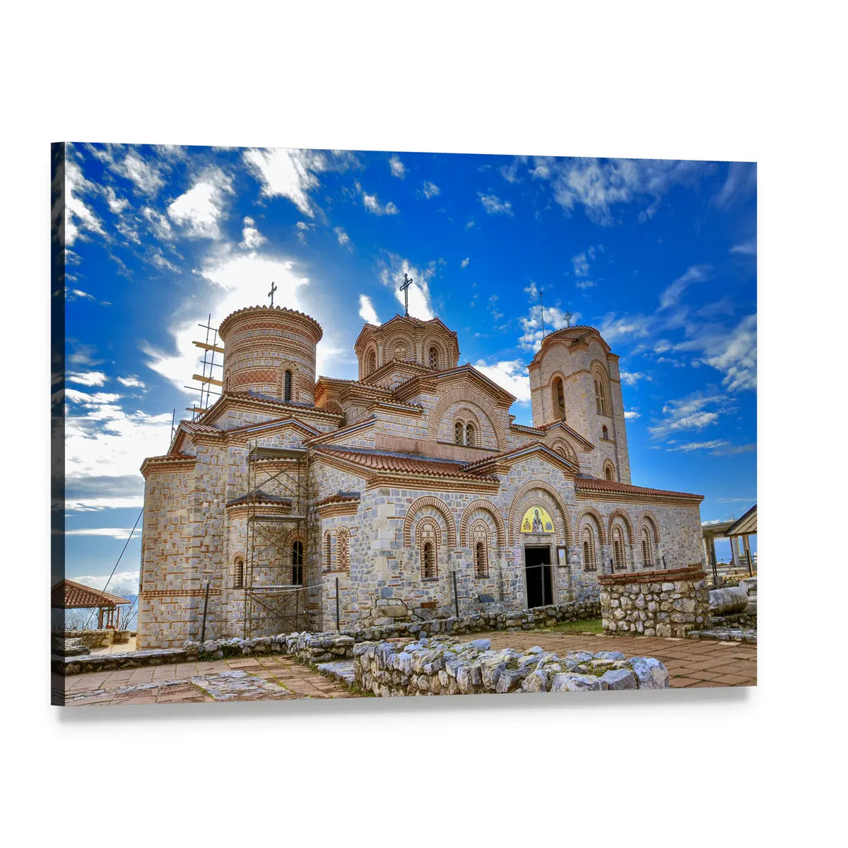 St Pantelejmon, Ohrid Macedonia Canvas Wall Art, single panel gallery wrapped canvas, angled product view