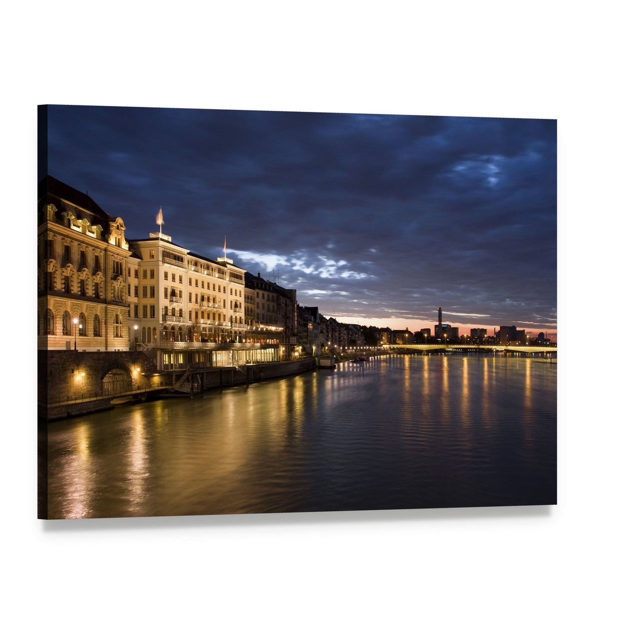 Old Basel Switzerland Canvas Wall Art, single panel gallery wrapped canvas, angled product view