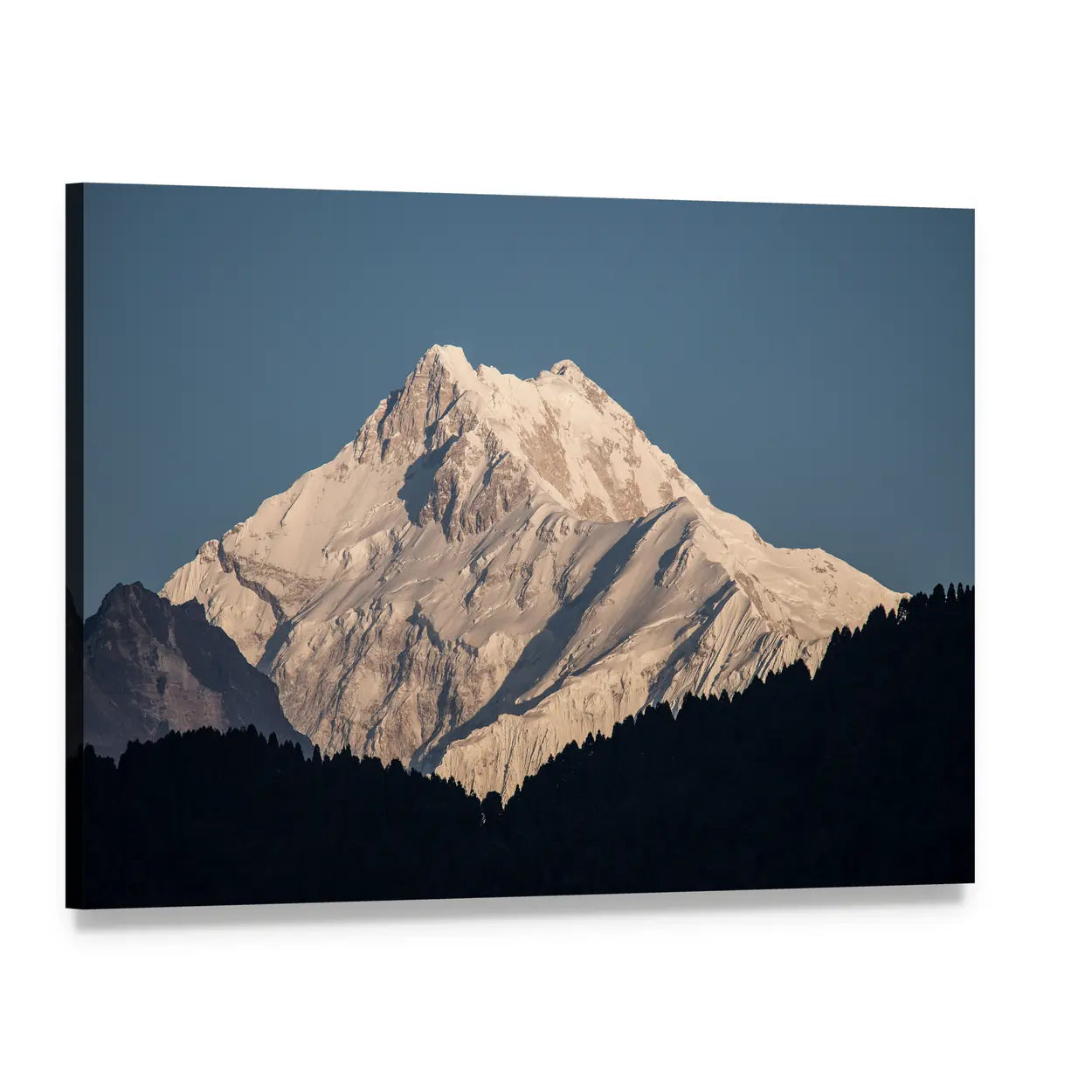 Kanchenjunga Peak Canvas Wall Art, single panel gallery wrapped canvas, angled product view