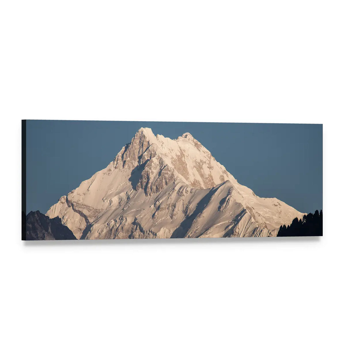 Kanchenjunga Peak, India Panoramic Canvas Wall Art, single panel gallery wrapped canvas, angled product view