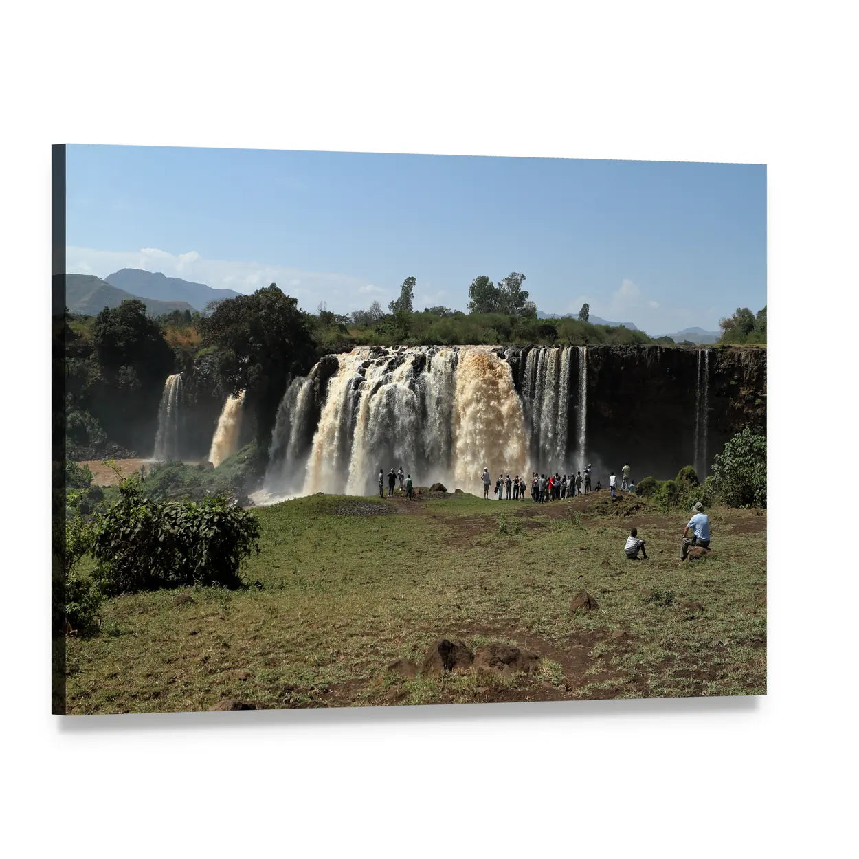 Nile Waterfall in Ethiopia Canvas Wall Art, single panel gallery wrapped canvas, angled product view