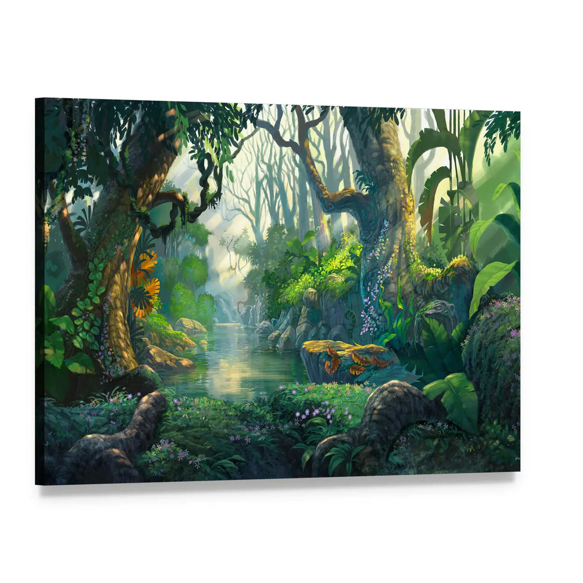 Fantasy Forest Canvas Wall Art, single panel gallery wrapped canvas, angled product view