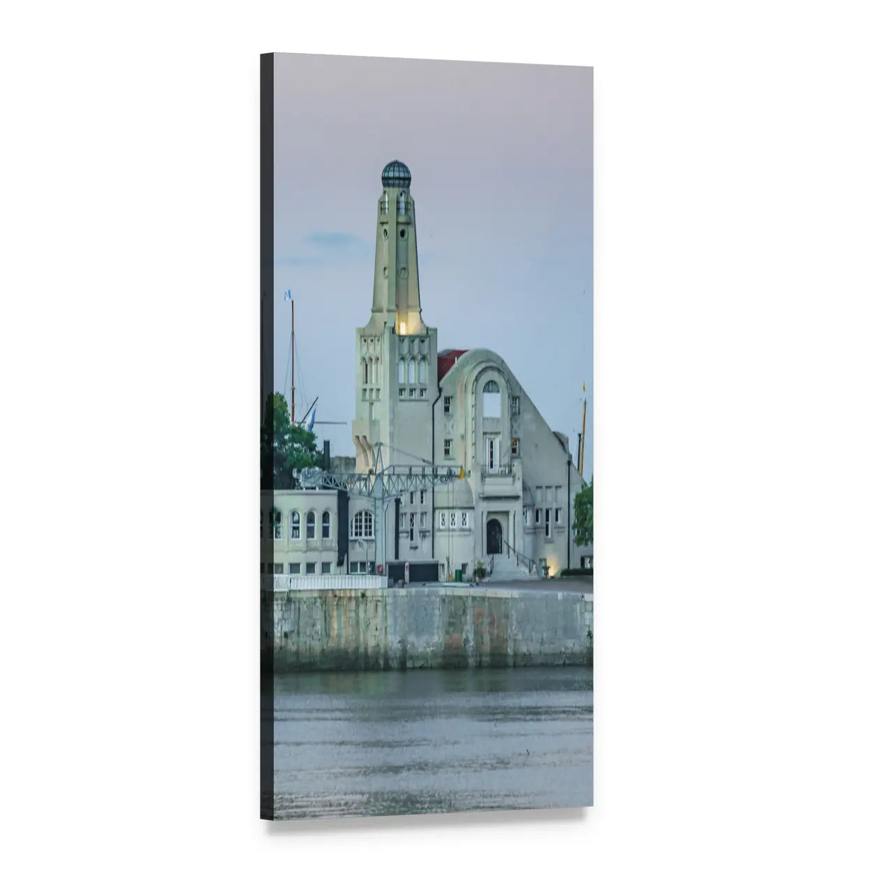 Buenos Aires Deco Harbor Vertical Canvas Wall Art, 1 panel 1 Vertical layout gallery wrapped canvas set, angled product view