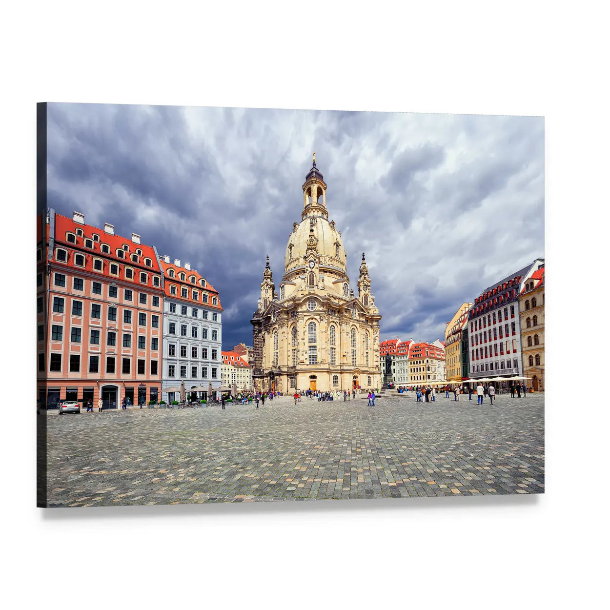 Frauenkirche in Dresden Canvas Wall Art, single panel gallery wrapped canvas, angled product view