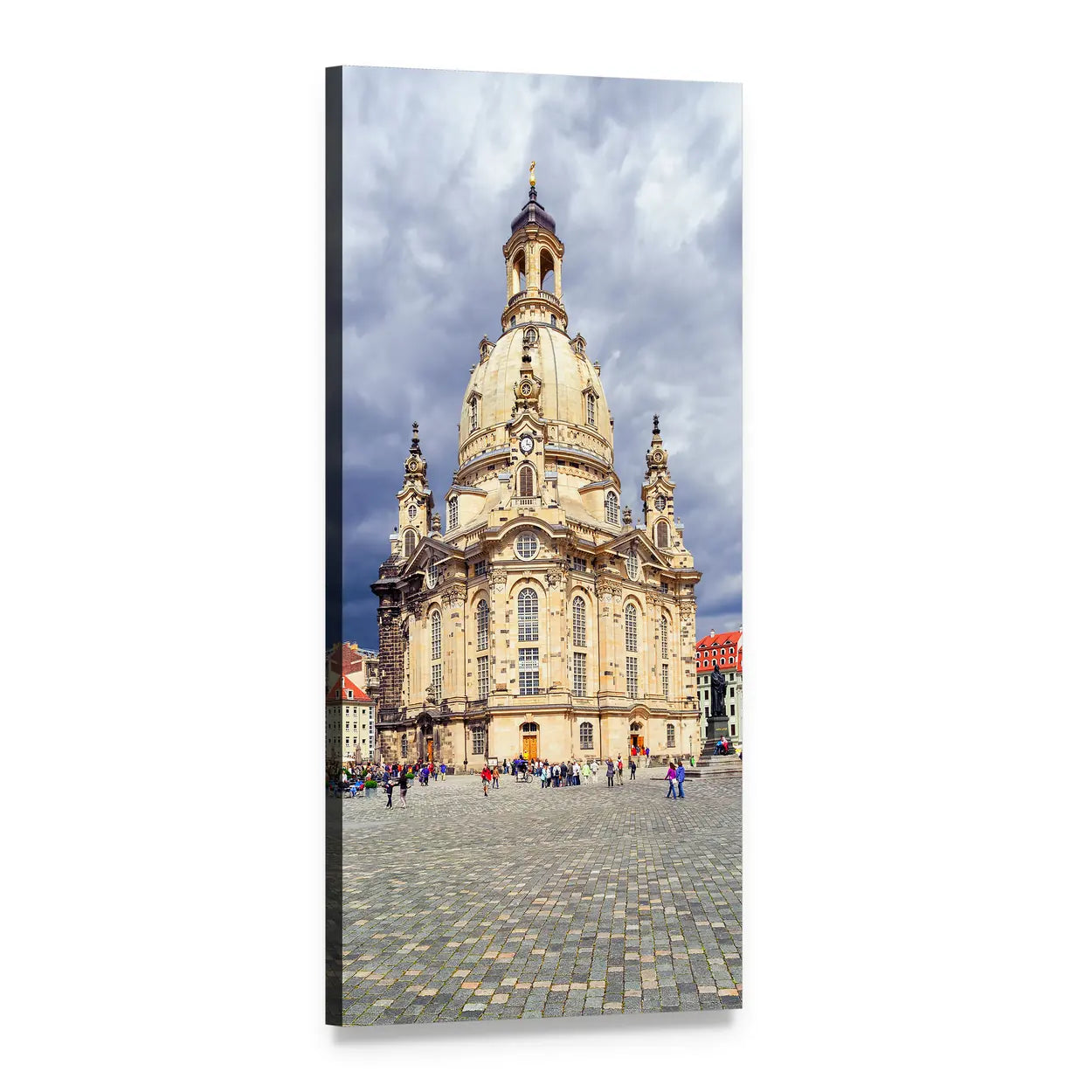Frauenkirche Dresden Vertical Canvas Wall Art, 1 panel 1 Vertical layout gallery wrapped canvas set, angled product view