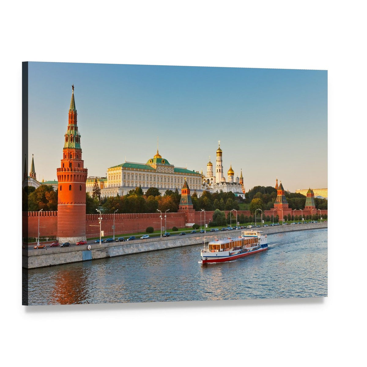 Moscow Kremlin at Sunset Canvas Wall Art, single panel gallery wrapped canvas, angled product view