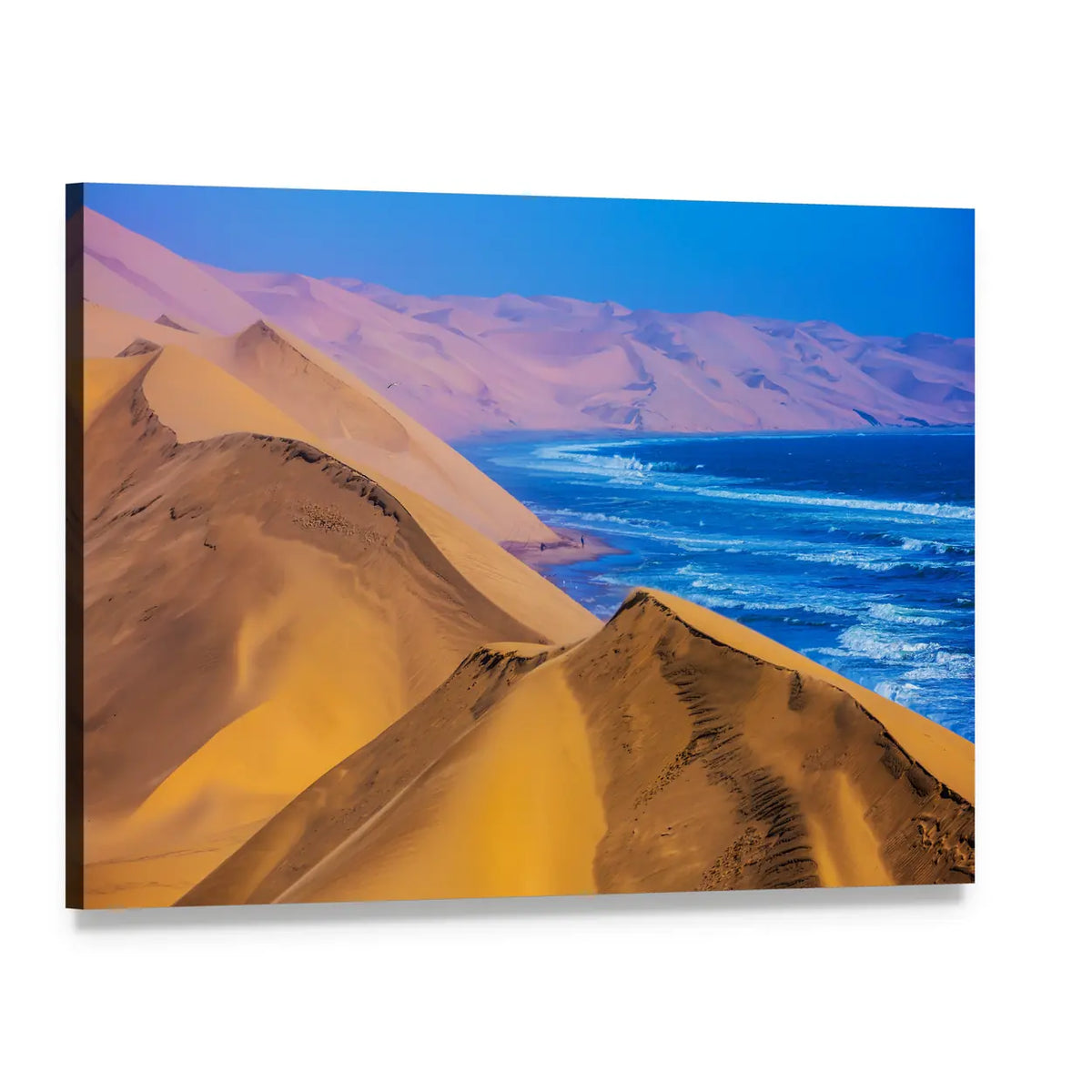 Namibia Sand Dunes Along the Atlantic Coast Canvas Wall Art, single panel gallery wrapped canvas, angled product view
