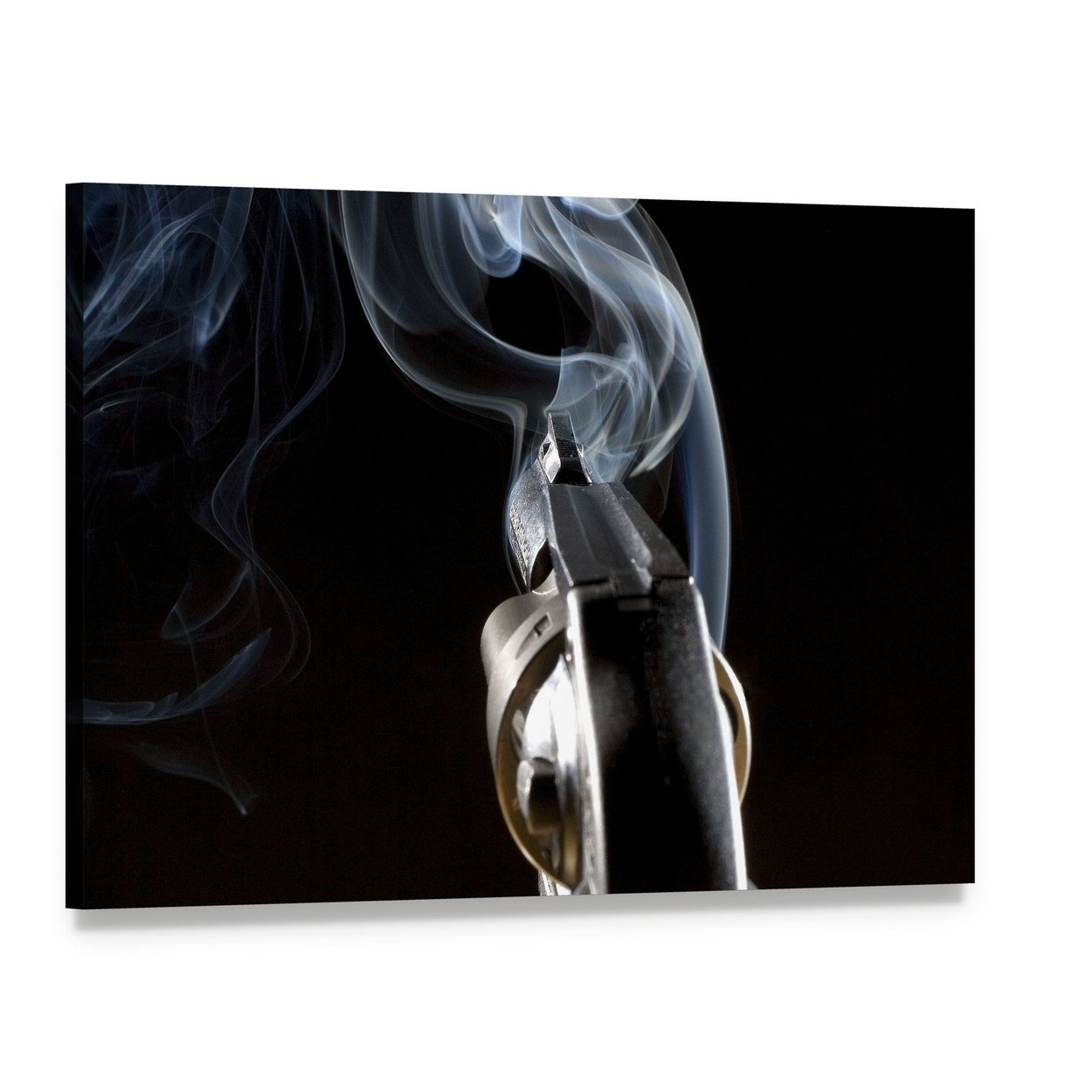 Revolver in Night Canvas Wall Art, single panel gallery wrapped canvas, angled product view