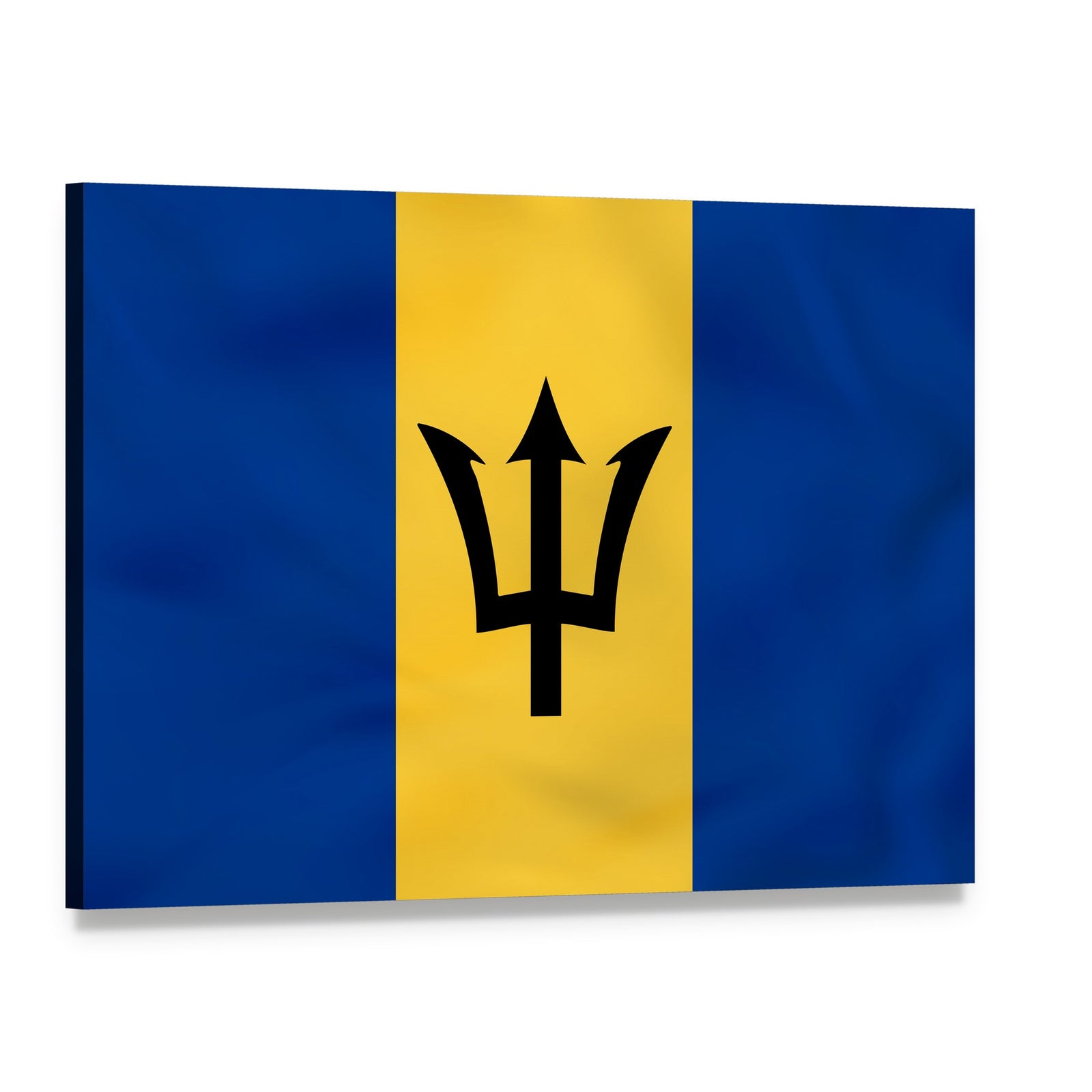 Barbados Flag Canvas Wall Art, single panel gallery wrapped canvas, angled product view