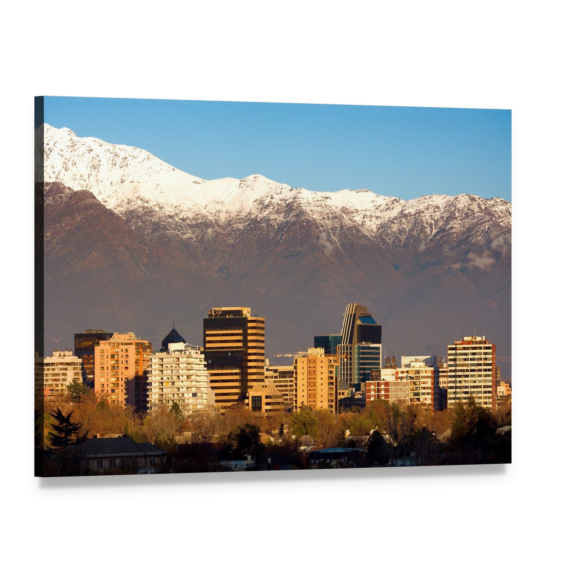 Providencia Skyline, Santiago De Chile Canvas Wall Art, single panel gallery wrapped canvas, angled product view