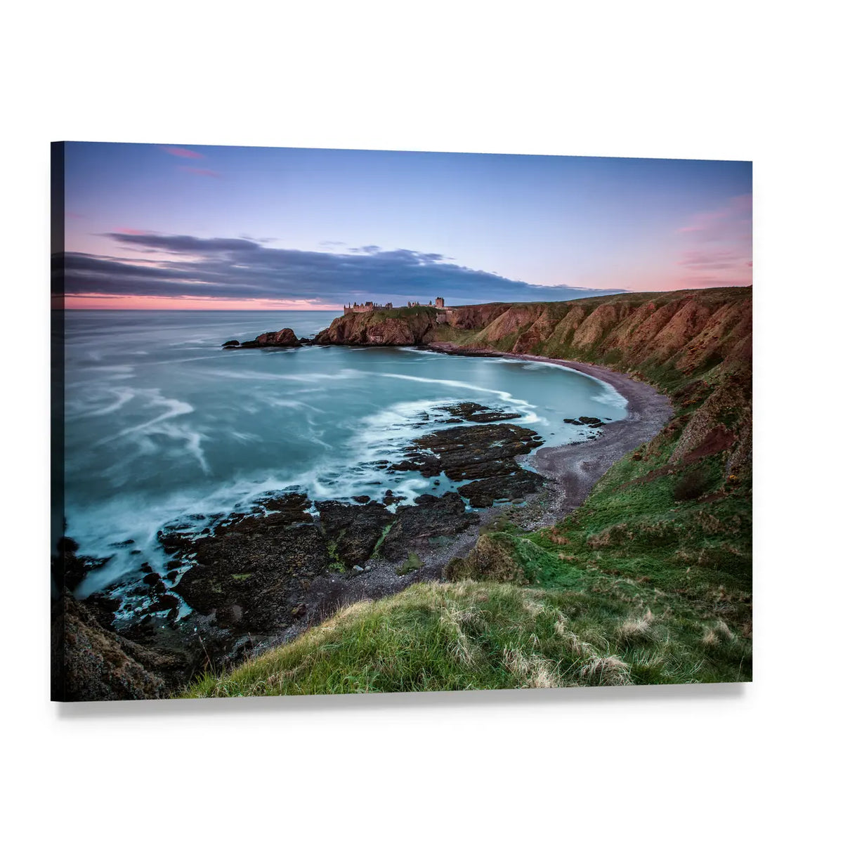 Castle Point Coastal Cliffs Canvas Wall Art, single panel gallery wrapped canvas, angled product view