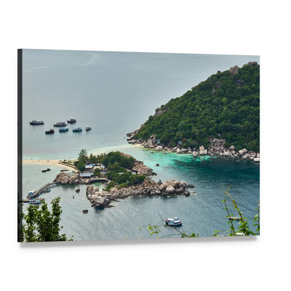Small Island Near Ko Tao, Thailand Canvas Wall Art, single panel gallery wrapped canvas, angled product view