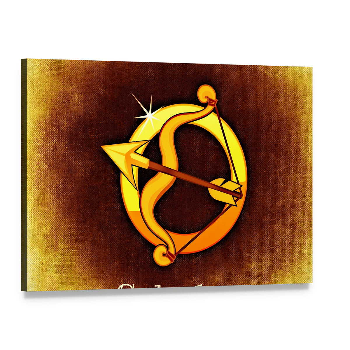 Sagittarius Zodiac Symbol Canvas Wall Art, single panel gallery wrapped canvas, angled product view