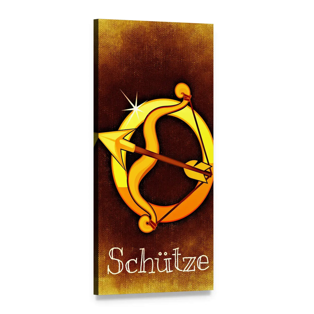 Sagittarius Schütze Zodiac Vertical Canvas Wall Art, 1 panel 1 Vertical layout gallery wrapped canvas set, angled product view