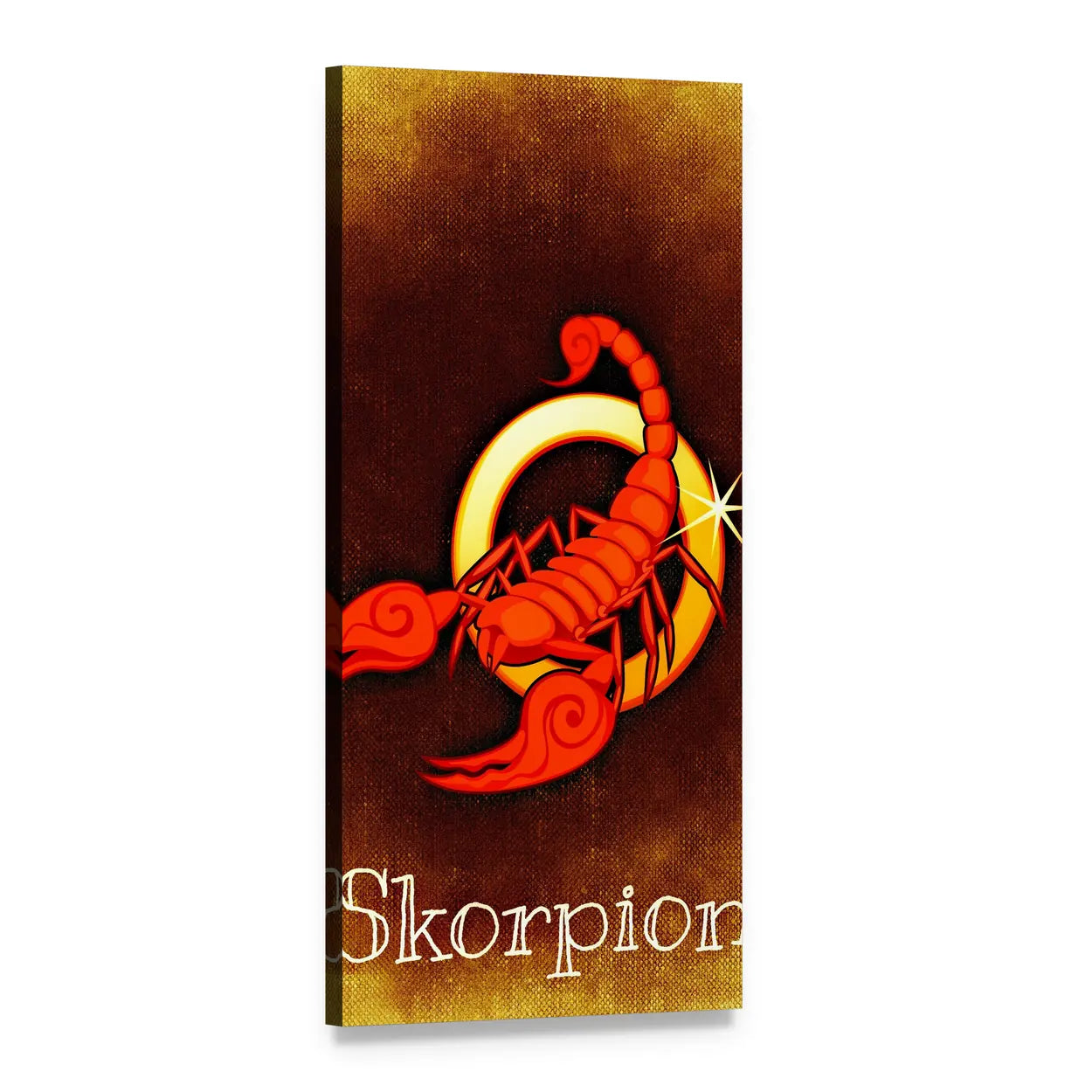 Skorpion Zodiac Illustration (scorpio) Vertical Canvas Wall Art, 1 panel 1 Vertical layout gallery wrapped canvas set, angled product view