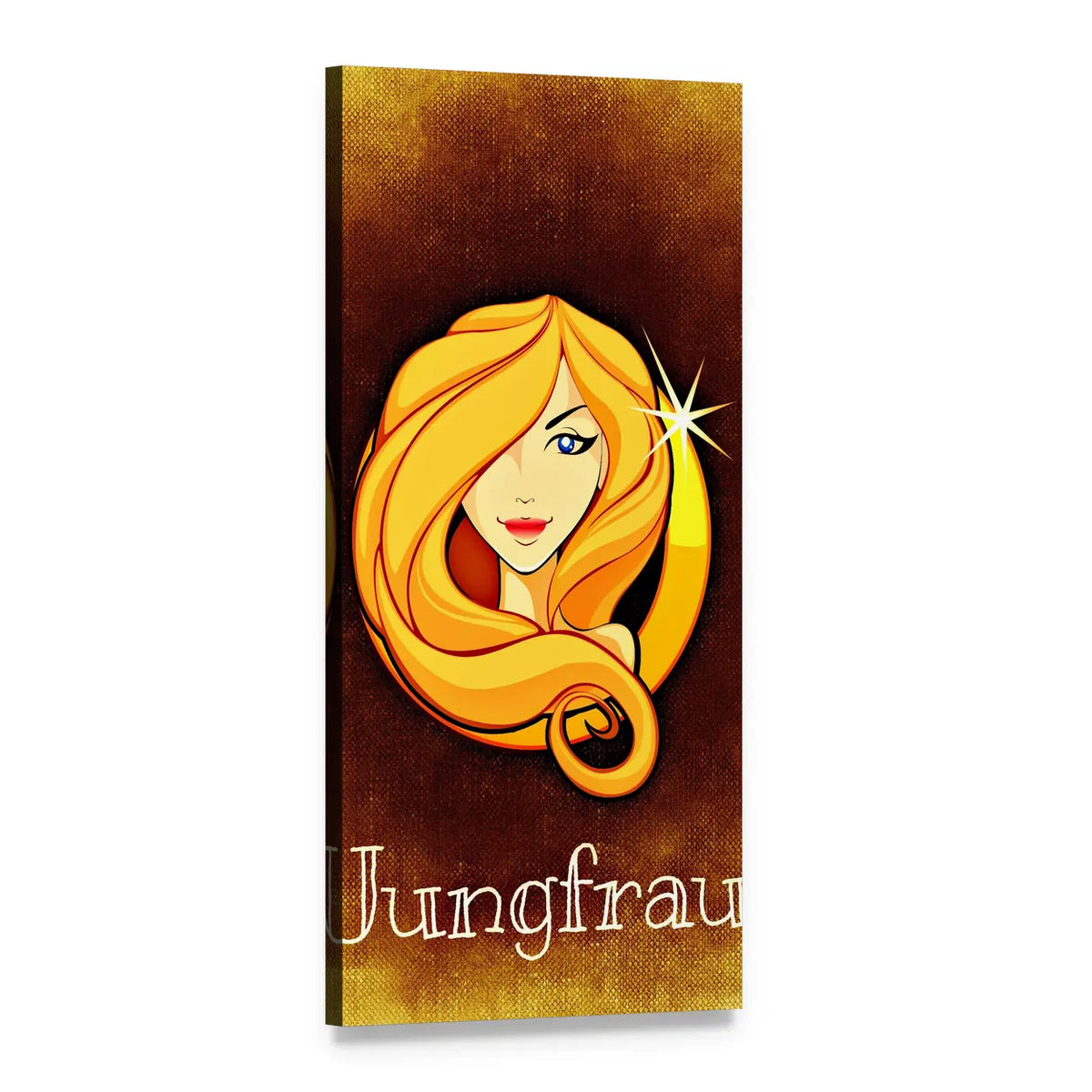 Virgo Horoscope Jungfrau Illustration Vertical Canvas Wall Art, 1 panel 1 Vertical layout gallery wrapped canvas set, angled product view