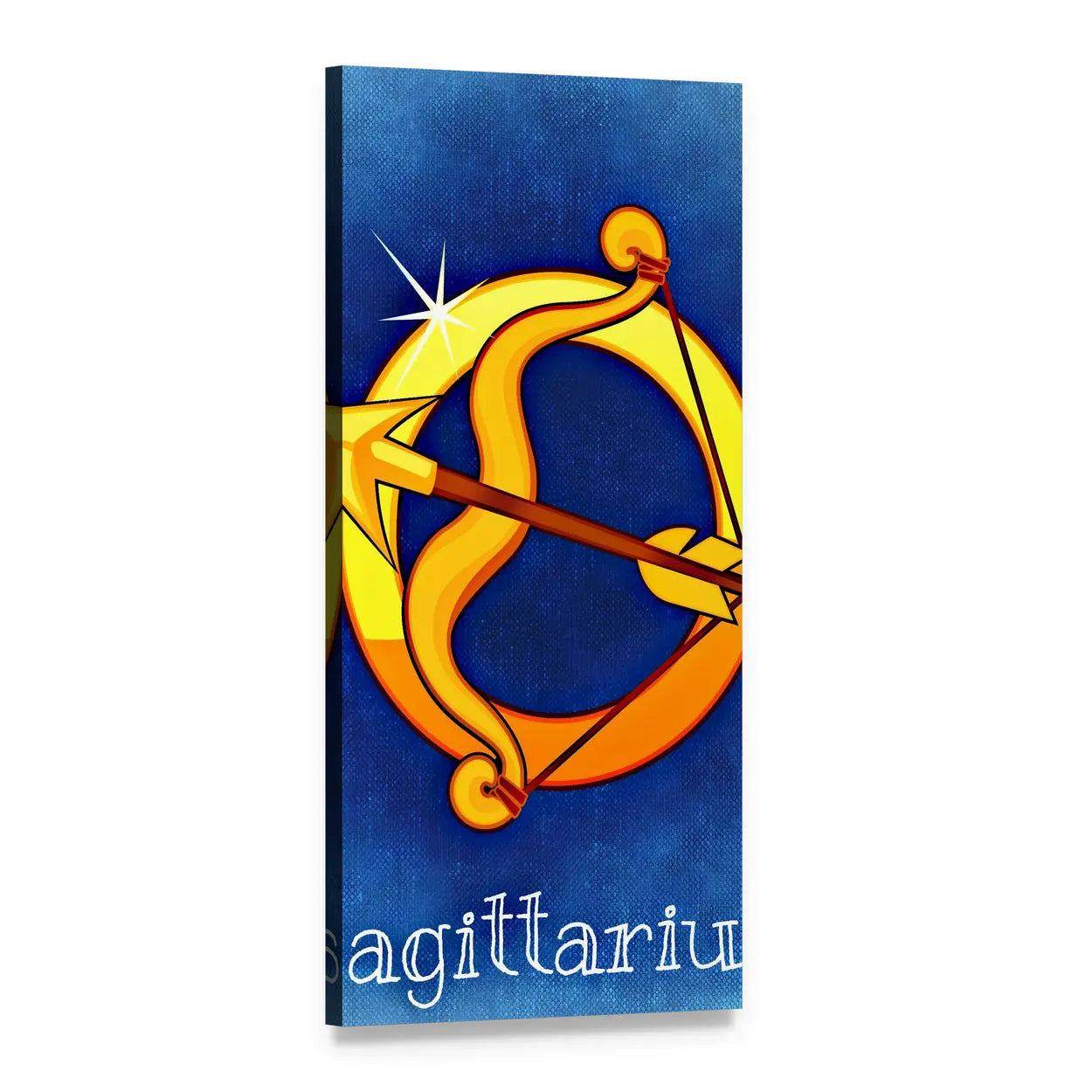Sagittarius Zodiac Sign Vertical Canvas Wall Art, 1 panel 1 Vertical layout gallery wrapped canvas set, angled product view