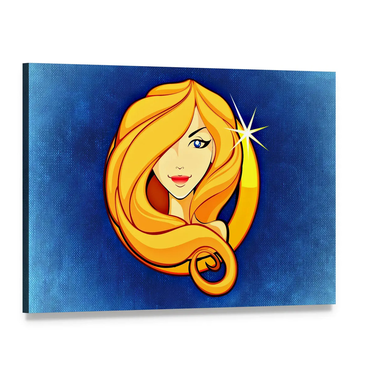 Virgo Zodiac Portrait Canvas Wall Art, single panel gallery wrapped canvas, angled product view