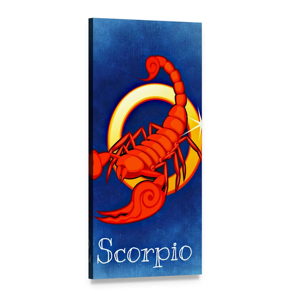 Scorpio Zodiac Sign Vertical Canvas Wall Art, 1 panel 1 Vertical layout gallery wrapped canvas set, angled product view