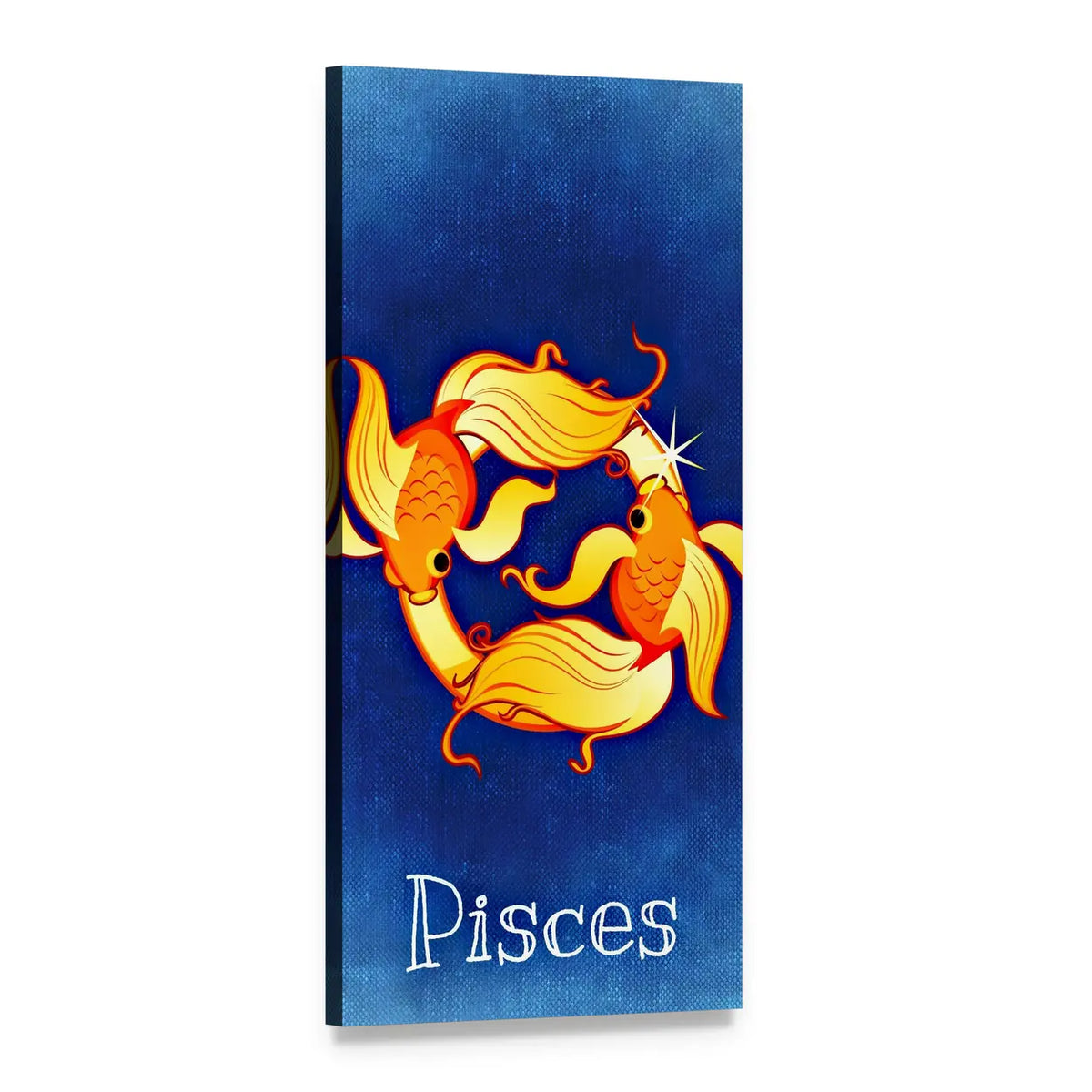 Pisces Zodiac Sign Vertical Canvas Wall Art, 1 panel 1 Vertical layout gallery wrapped canvas set, angled product view
