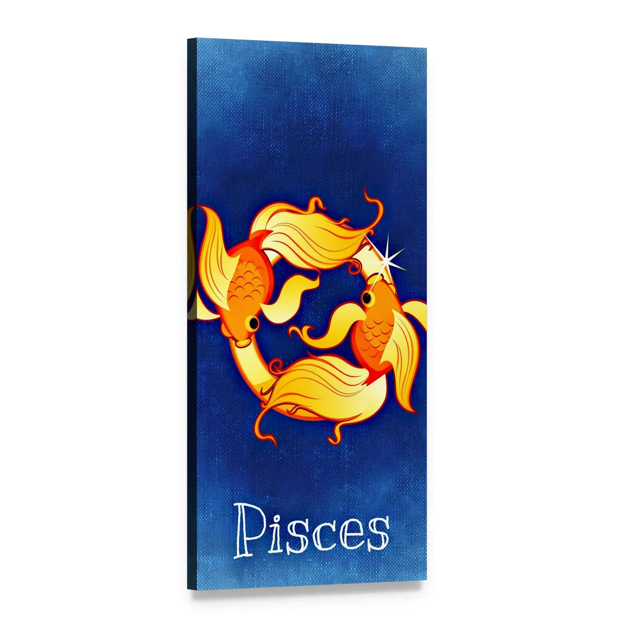 Pisces Zodiac Sign Vertical Canvas Wall Art, 1 panel 1 Vertical layout gallery wrapped canvas set, angled product view
