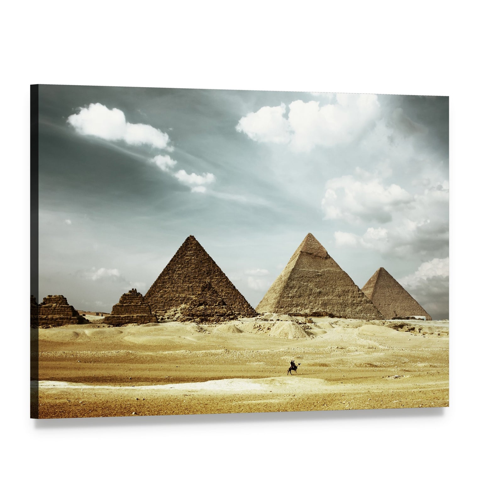 Great Pyramids of Giza Canvas Wall Art, single panel gallery wrapped canvas, angled product view