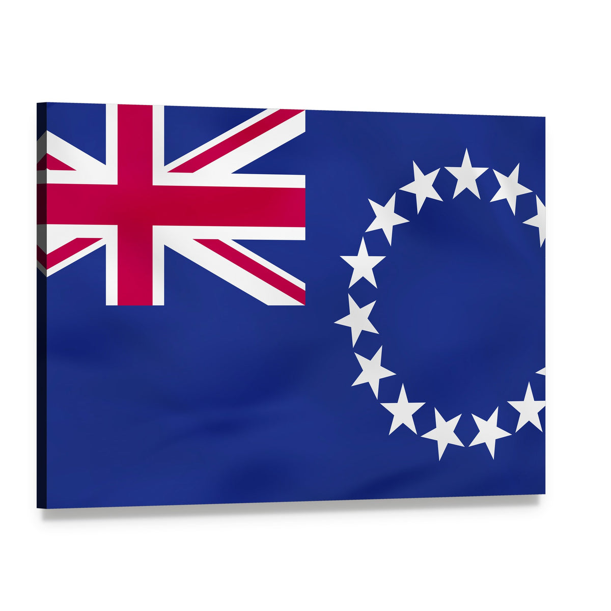 Cook Islands Flag with Circle of Stars Canvas Wall Art, single panel gallery wrapped canvas, angled product view