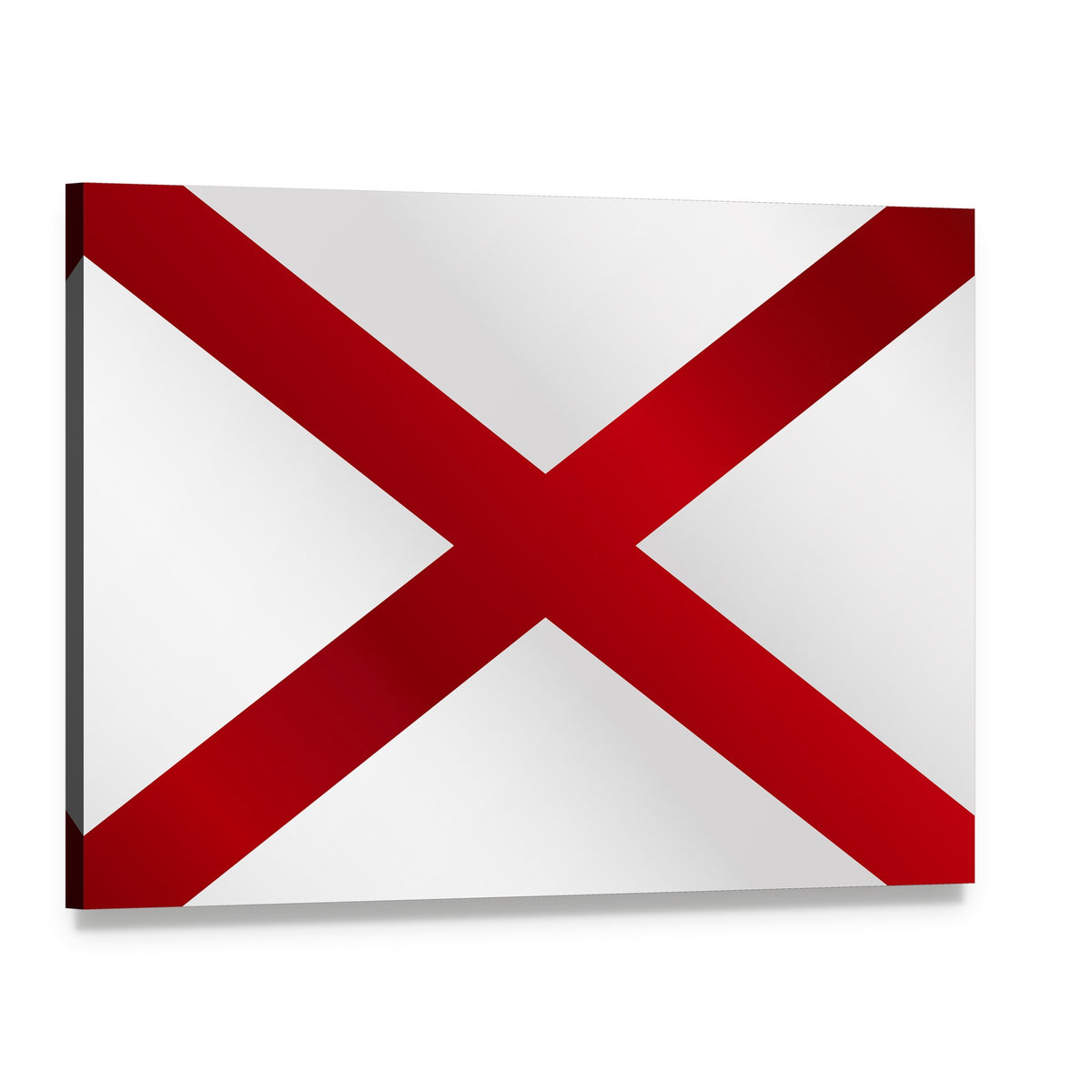 Alabama State Flag Crimson Saltire Canvas Wall Art, single panel gallery wrapped canvas, angled product view