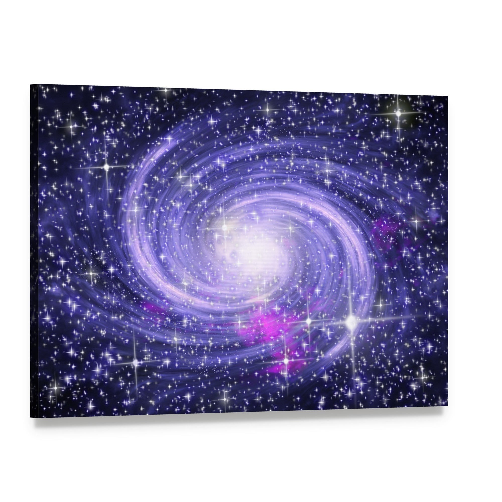 Big Spiral Galaxy Canvas Wall Art, single panel gallery wrapped canvas, angled product view