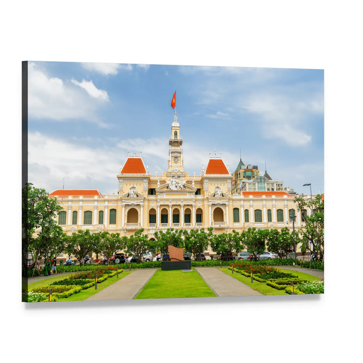 Ho Chi Minh City Hall, Vietnam Canvas Wall Art, single panel gallery wrapped canvas, angled product view