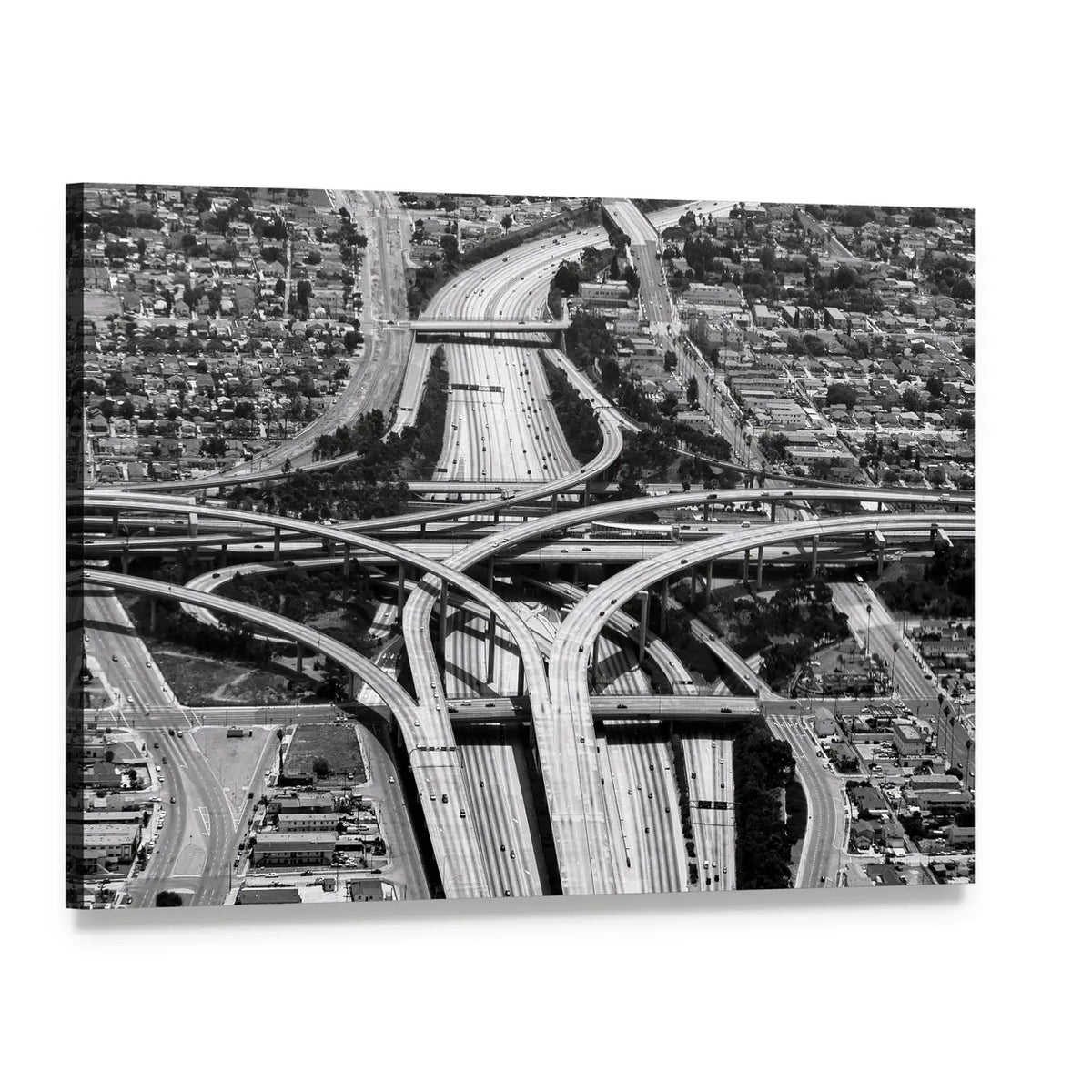 Highway Crossing at Los Angeles Airport Canvas Wall Art, single panel gallery wrapped canvas, angled product view
