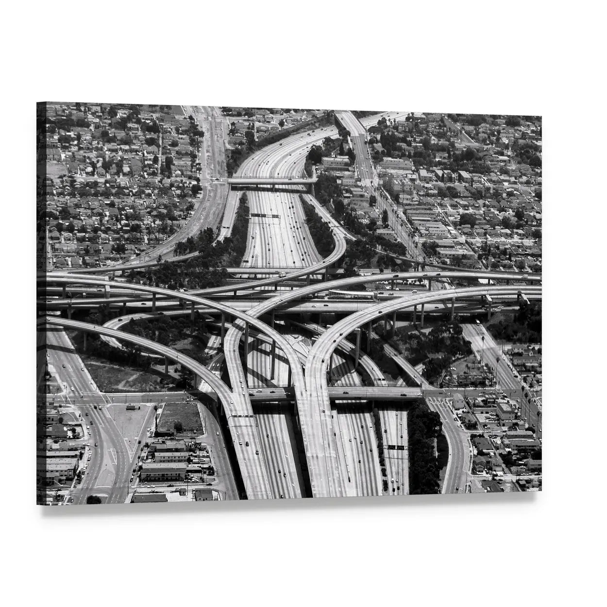 Highway Crossing at Los Angeles Airport Canvas Wall Art, single panel gallery wrapped canvas, angled product view