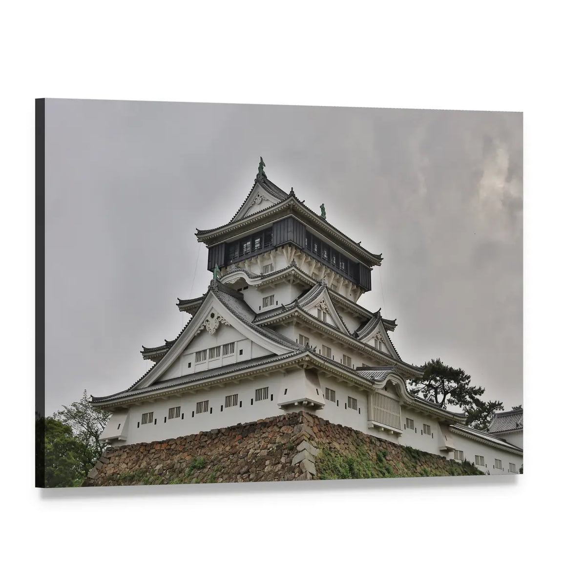 Kokura Castle, Japan Canvas Wall Art, single panel gallery wrapped canvas, angled product view