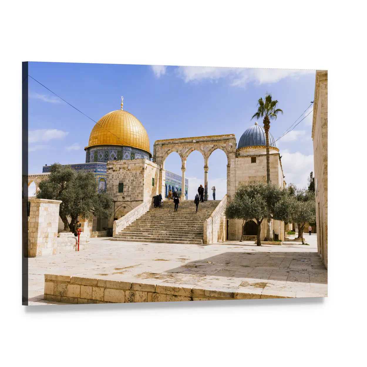 Dome of the Rock on Temple Mount Canvas Wall Art, single panel gallery wrapped canvas, angled product view