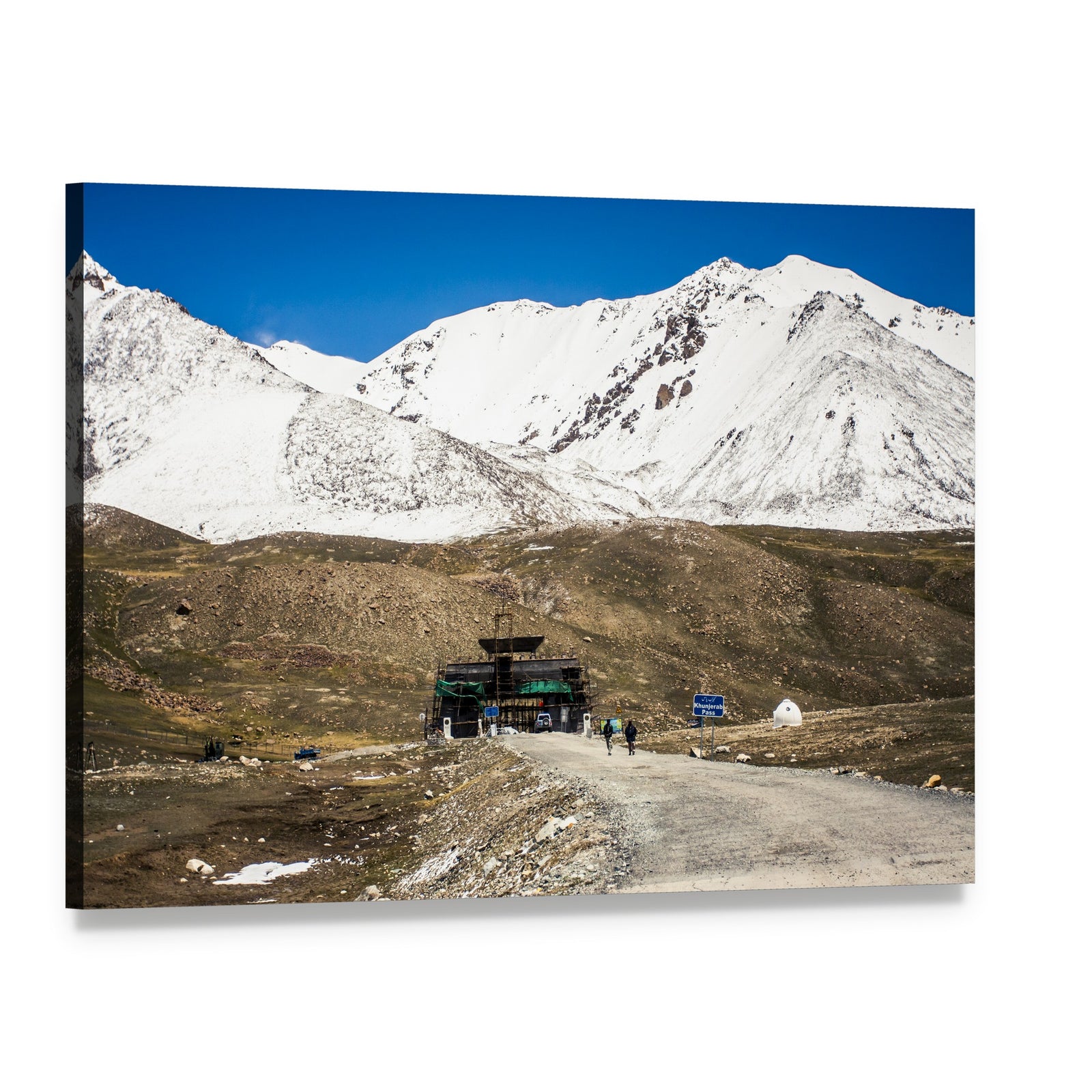 Snow-capped Karakoram Mountains in Pakistan Canvas Wall Art, single panel gallery wrapped canvas, angled product view