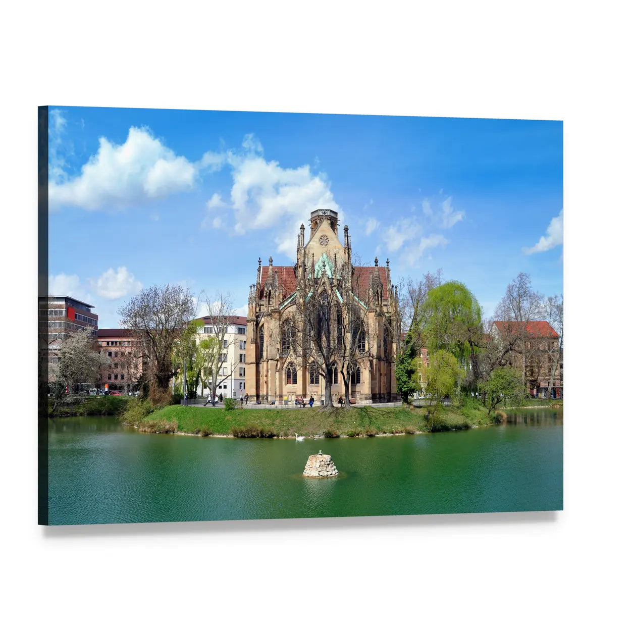 Gothic Johannes Church Canvas Wall Art, single panel gallery wrapped canvas, angled product view