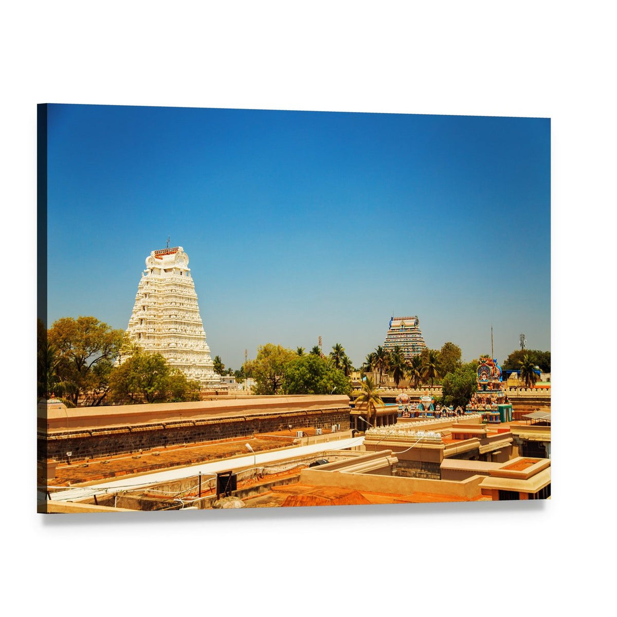 Sri Ranganathaswamy Temple in India Canvas Wall Art, single panel gallery wrapped canvas, angled product view