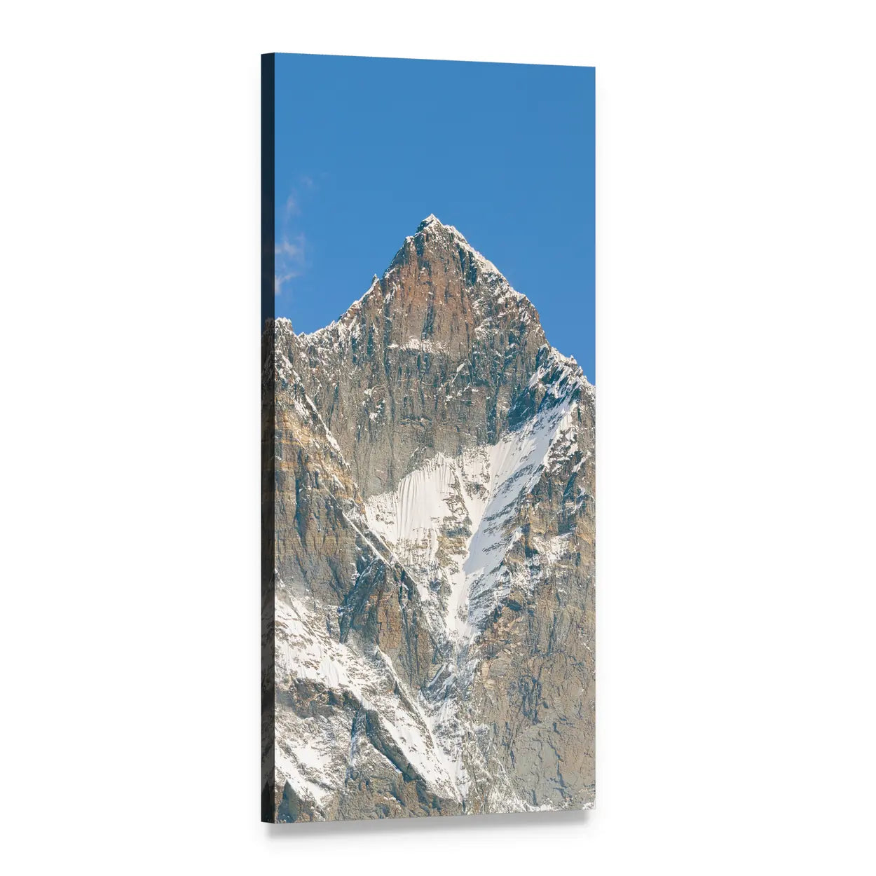 Lhotse Snow-capped Mountain Peak Vertical Canvas Wall Art, 1 panel 1 Vertical layout gallery wrapped canvas set, angled product view