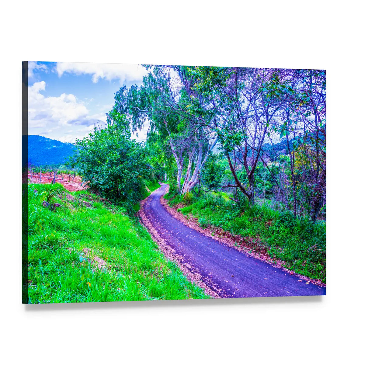 Mountain Road in Thailand Canvas Wall Art, single panel gallery wrapped canvas, angled product view