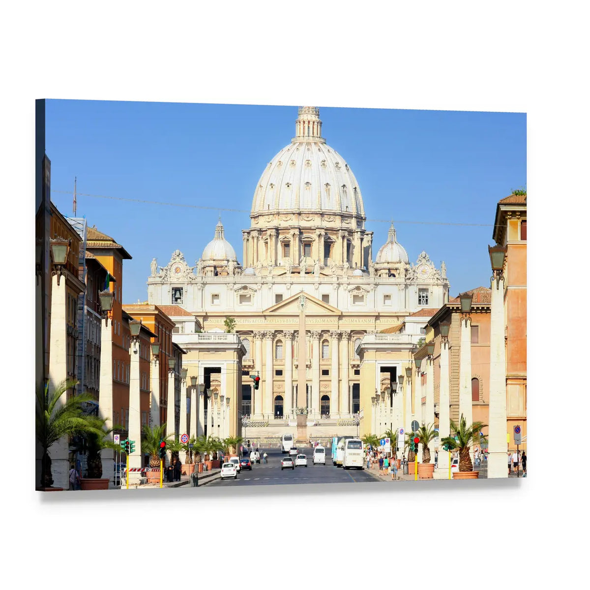 St. Peter's Basilica, Vatican City Canvas Wall Art, single panel gallery wrapped canvas, angled product view