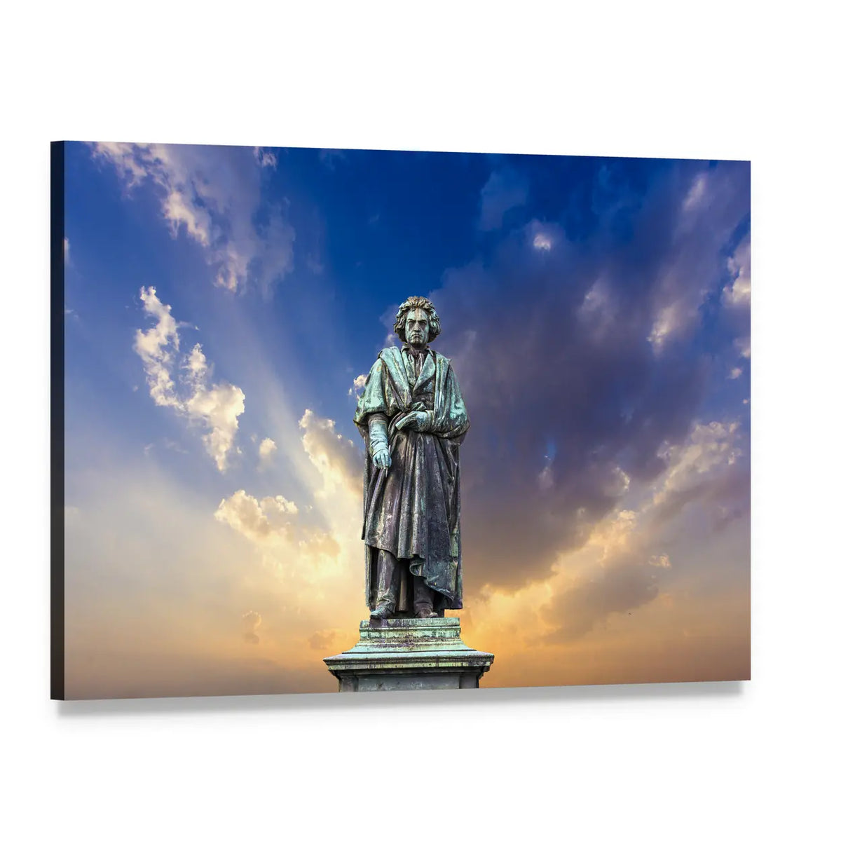 Beethoven Monument at Sunset Canvas Wall Art, single panel gallery wrapped canvas, angled product view