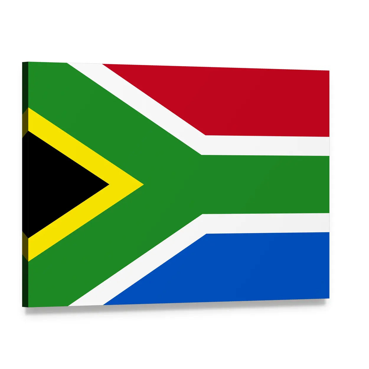 South African Flag Canvas Wall Art, single panel gallery wrapped canvas, angled product view