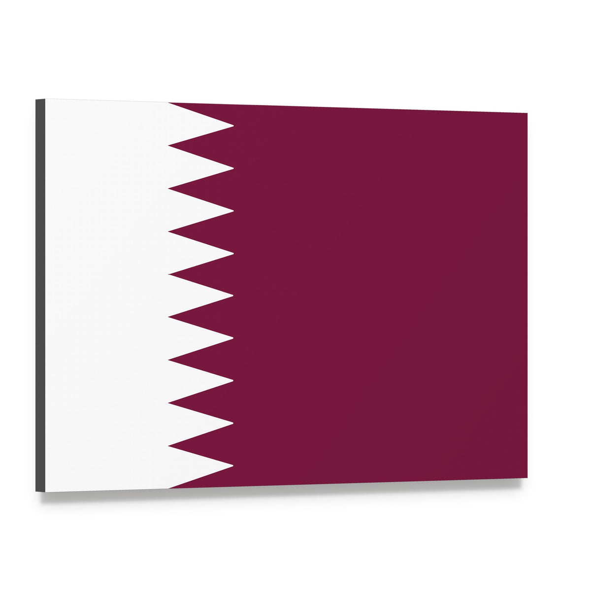Qatar Flag Geometric Design Canvas Wall Art, single panel gallery wrapped canvas, angled product view