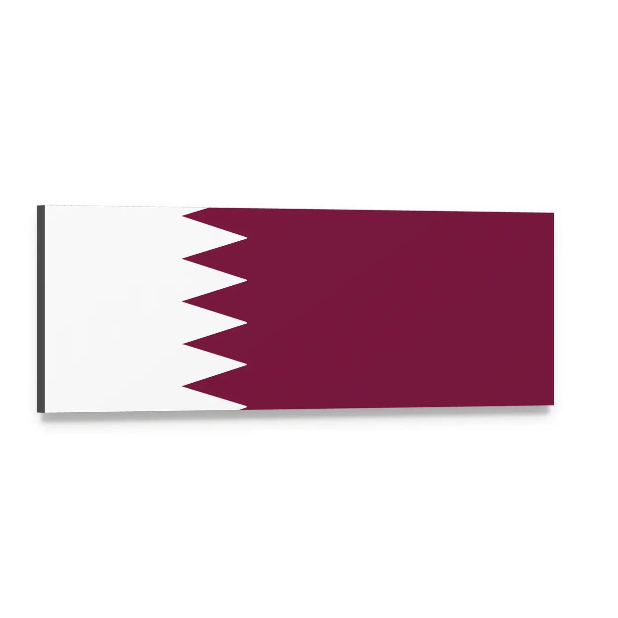 Qatar Flag with Serrated Divider Panoramic Canvas Wall Art, single panel gallery wrapped canvas, angled product view
