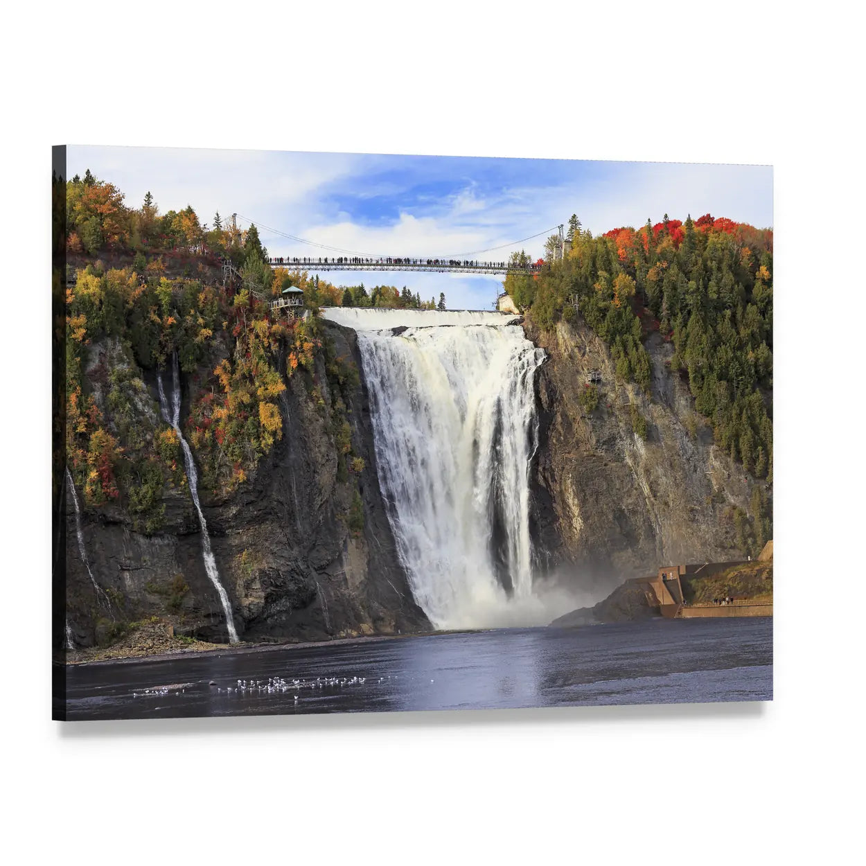Montmorency Falls In Quebec Canada Canvas Wall Art, single panel gallery wrapped canvas, angled product view