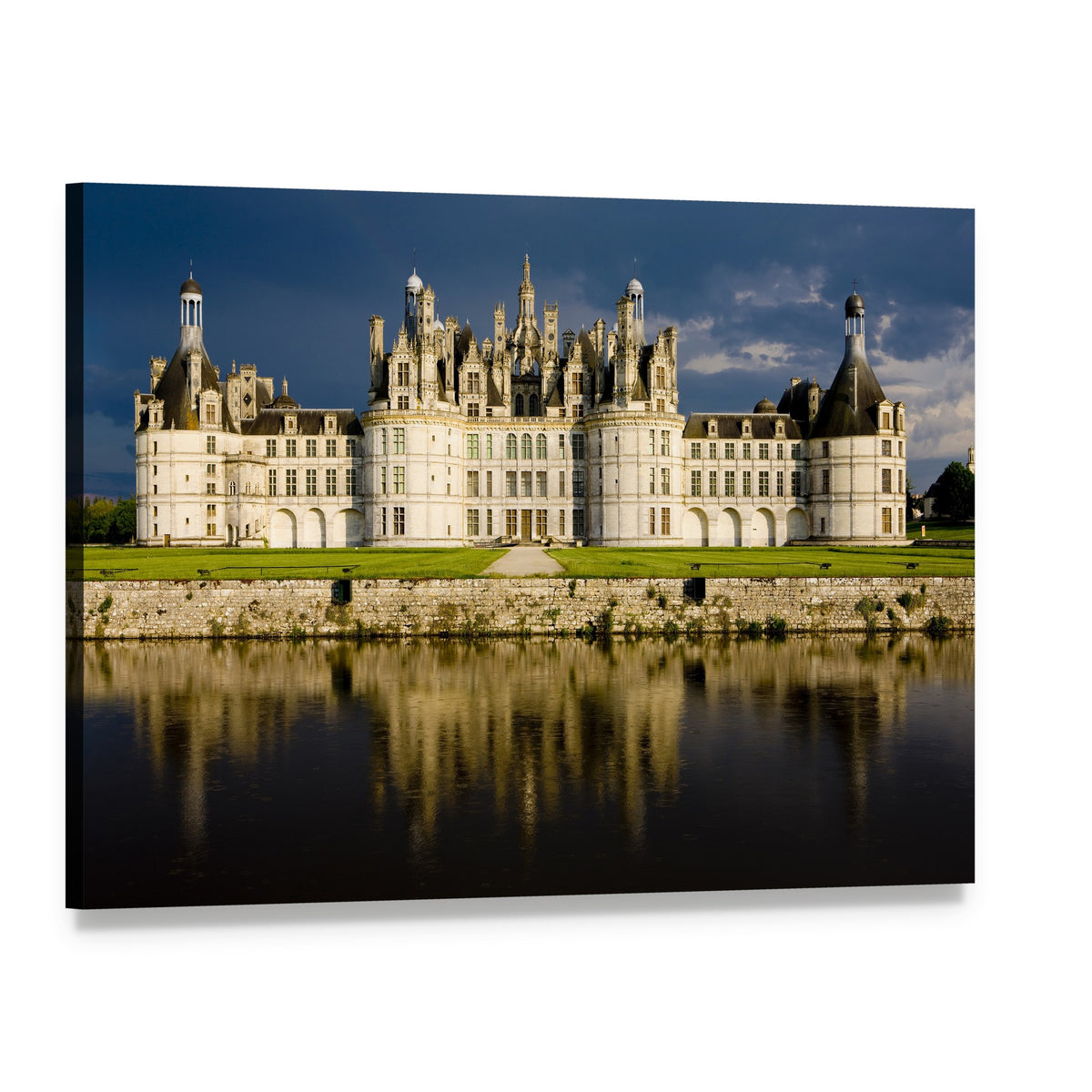 Chambord Castle Canvas Wall Art, single panel gallery wrapped canvas, angled product view